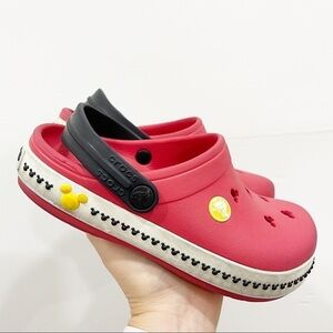 Crocs Red Black Mickey Crocband III Clog Kids 2 Disney Vacation